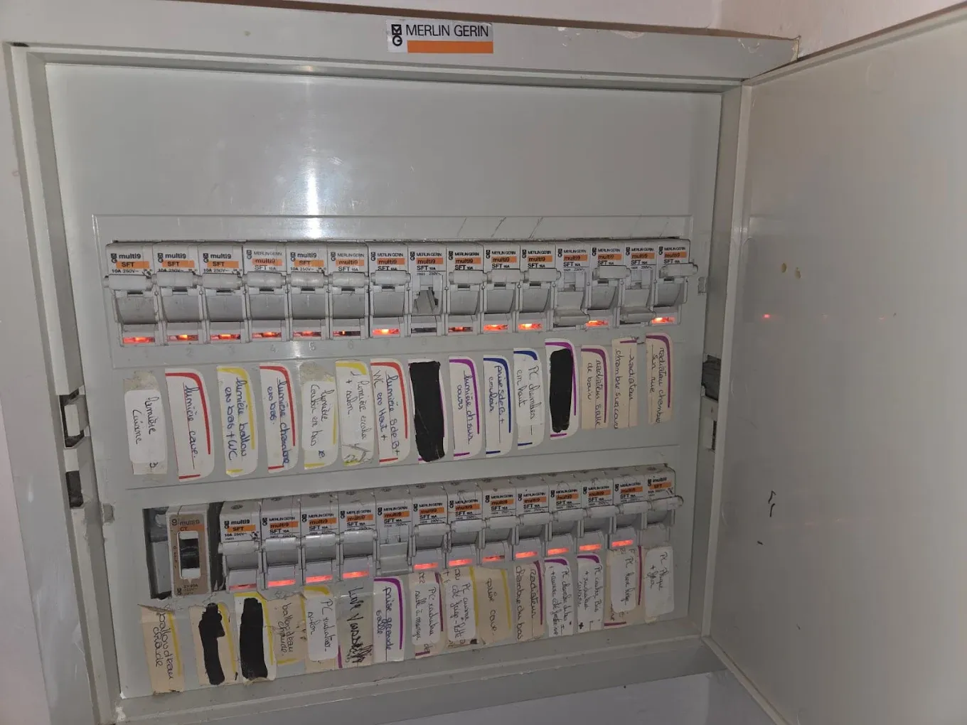 Armoire électrique repérée, circuit par circuit